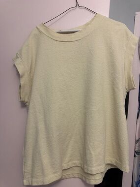 Relaxed Short Sleeve Crewneck Top - Cream